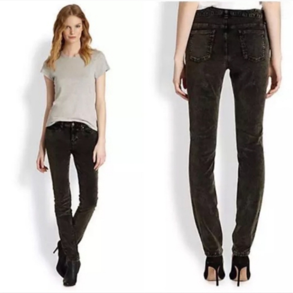 Eileen Fisher Velvet Acid Wash Pants, Black, Women's Size 8